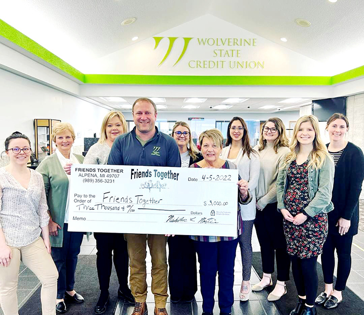 Wolverine Credit Union donates $3K to Friends Together for May golf
